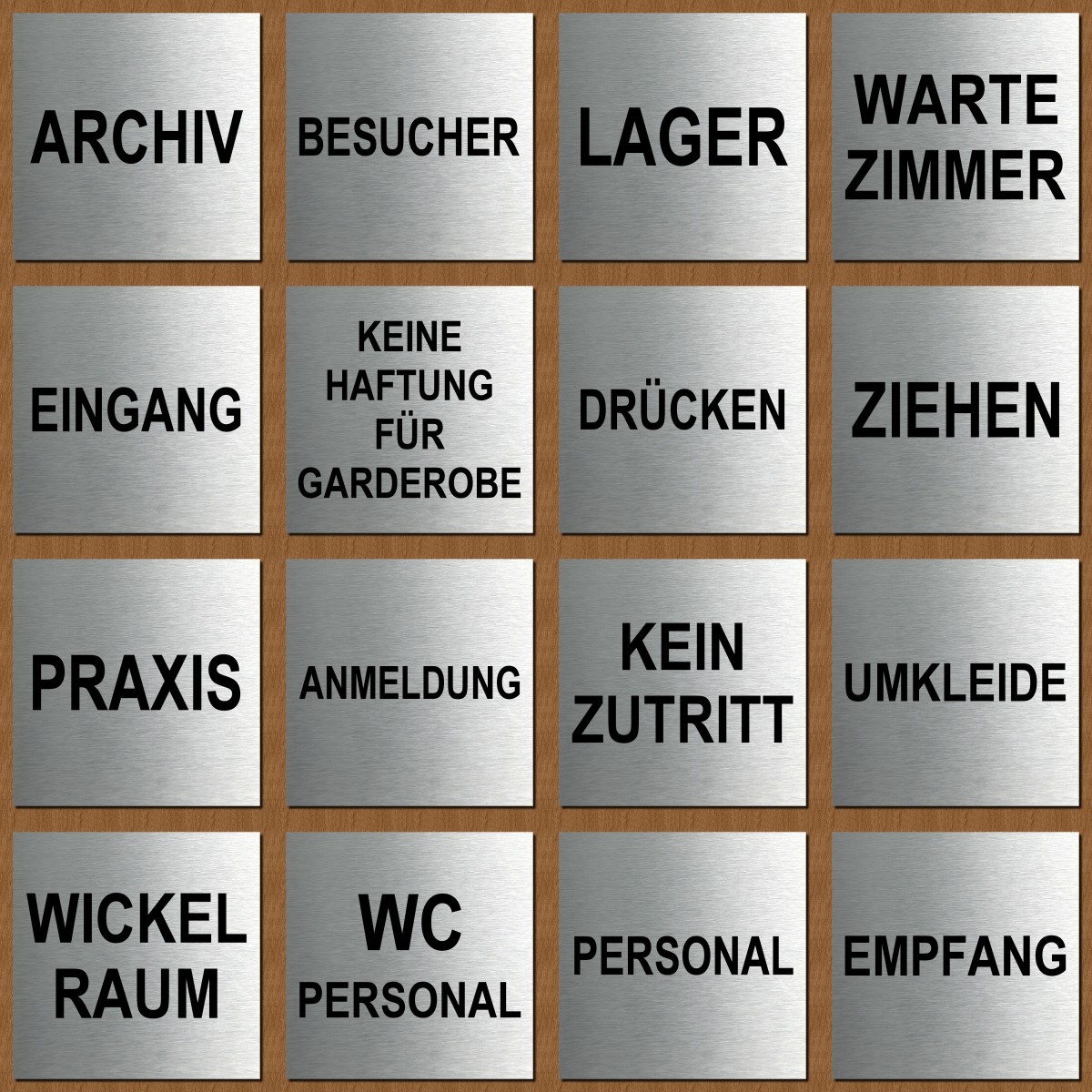 Schild Türschild Edelstahl Design Piktogramm - Eingang Praxis Toilette Umkleide