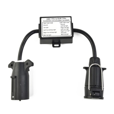 7Pin Socket to EU 7Pin Connector Light to EU Trailer Light Converter