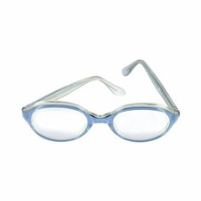 Vintage Trans World Eyewear Eyeglasses no lens Blue Satin by L. Evrard 50-22-1