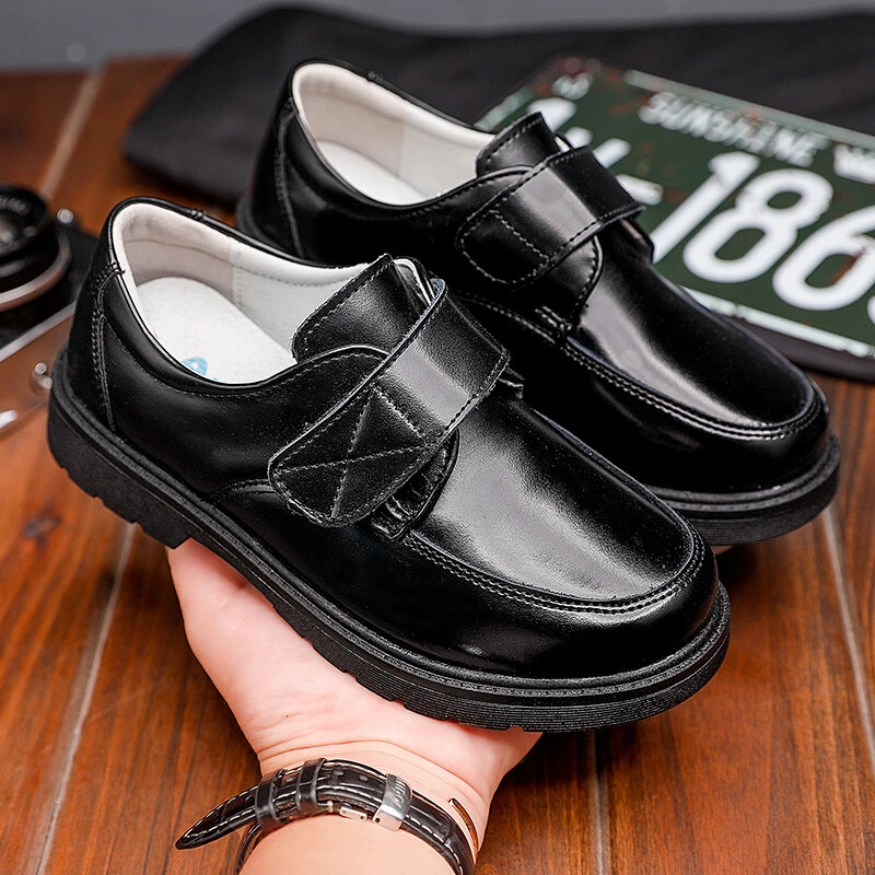 Kids Boys Real Leather College Round Toe Oxfords Non slip School Shoes Brogues