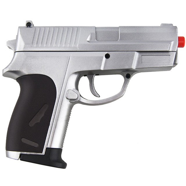 Airsoft Dual Hand Gun Pistol 2 Pistols N Case 50 Pellets Spring Loaded