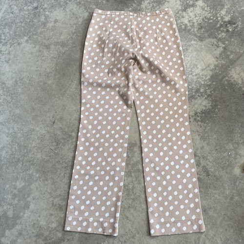 Cambio Pants Womens Size 8 Polkadot Trouser Ankle Beige White Mid Rise - Picture 8 of 14