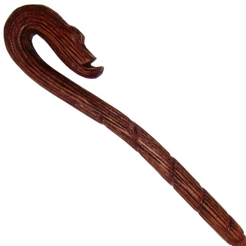 15" Dolohov Hand Carved Mahogany Wood Magic Wand Wizard Wicca w/ Free Velvet Bag - Picture 5 of 10