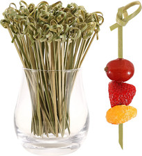 100 PCS Cocktail Picks, 4.7 Inch Toothpicks for Appetizers, Natural Bamboo Knot
