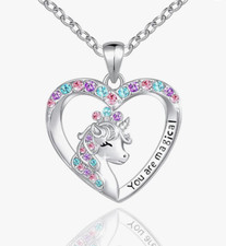 Unicorn Heart Pendant Necklace   Gift for Girls, Daughter, Niece, Birthday