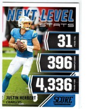 2021 Score Next Level Stats Justin Herbert Chargers #NL10