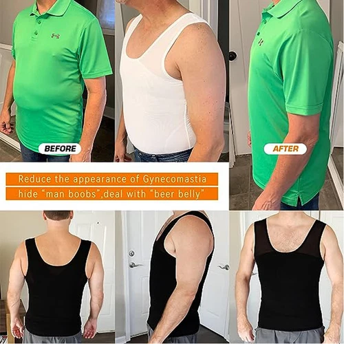 Corsetto superiore uomo miglior dimagrante body shaper trimmer controllo pancia serbatoio cintura maschio - Foto 5 di 31