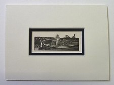 WATKINS-PITCHFORD BB Canal Boat Woman Steering 'Mary Rose' Print ex Narrow Boat