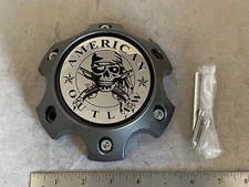 NEW American Outlaw Rim Gloss Gunmetal Wheel Hub Cover Center Cap BC-789S 6 Lug