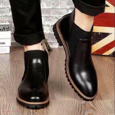Men's casual Carved Ankle Boots Formal Dress Oxfords pull On Shoes | eBay