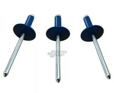 Large Head Chevron Blue Rivets Pop Rivet 250 ct. 3/16'' Racing Fastener UMP IMCA