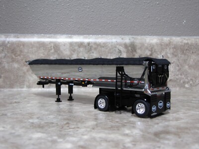 DCP 1/64 Black Chrome Mac Spread Axle Round Dump Trailer Farm Toy