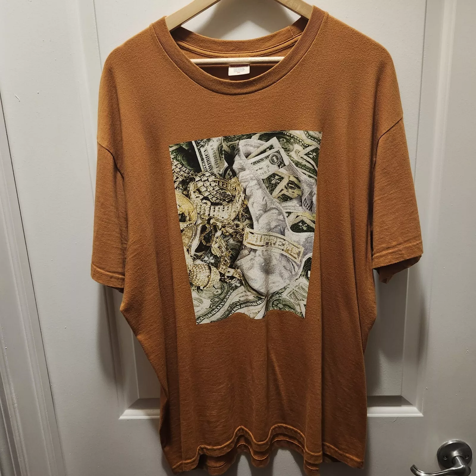 T shirt homme Supreme Burnt Orange logo Bling XL SS20 (porté une fois)