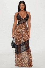 Amaya Leopard Lace Chiffon Maxi Dress-Fashion Nova|42945