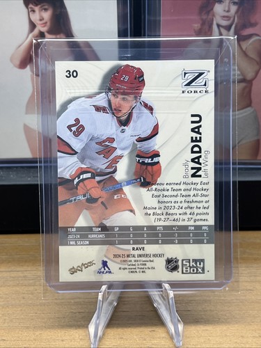 2024-25 Skybox Metal Universe - Z-Force Bradly Nadeau #30 Rave /399 (RC) - Picture 3 of 4
