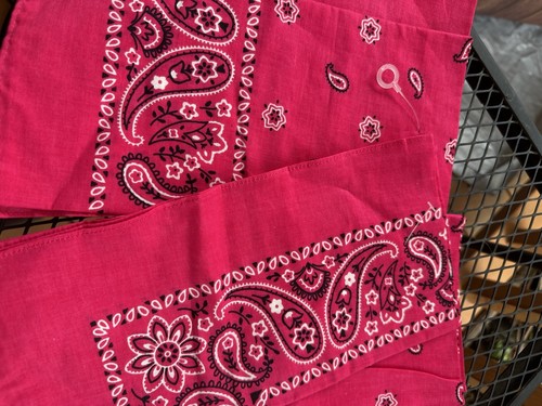 JUEGO DE 4 BUFANDAS ROSA CALIENTE Nuevo sin etiquetas, 20"X20" - Imagen 3 de 6