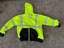 New NWT Tingley S78122 Job Sight Hi-Vis Hooded Sweatshirt, Yellow/green, 2XL