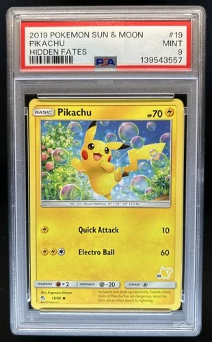 2019 Pokemon SM Hidden Fates Pikachu #19/68 PSA 9