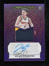 2023 Panini Obsidian Electric Etch Purple Flood 3/49 Julian Strawther Auto 04qn