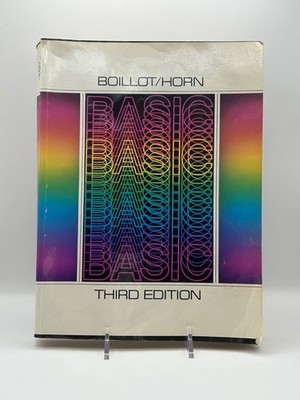 BASIC Third Edition Boillot Horn 1983 Programming Textbook West Publishing