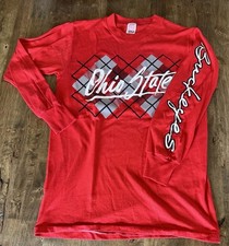 Vintage 80’s Ohio State Plaid LS T-Shirt Mens Small OSU Single Stitch USA Made