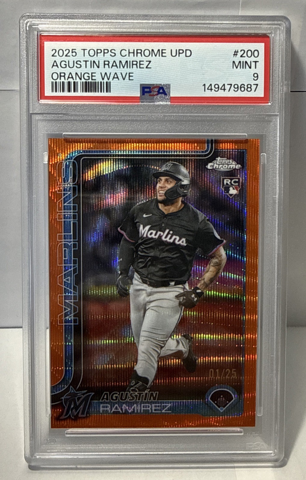 2025 Topps Chrome Update #200 Agustin Ramirez RC Orange Wave /25