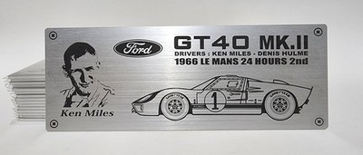 1/10 Ford GT40 MK2 #1 Second 24h Le Mans 1966 Metal Name Plate Plaque ...