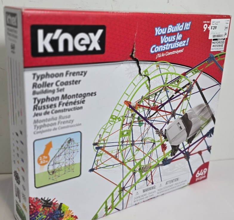 K’NEX Typhoon Frenzy Roller Coaster - 2-in-1 STEM Building Toy - Damaged Box
