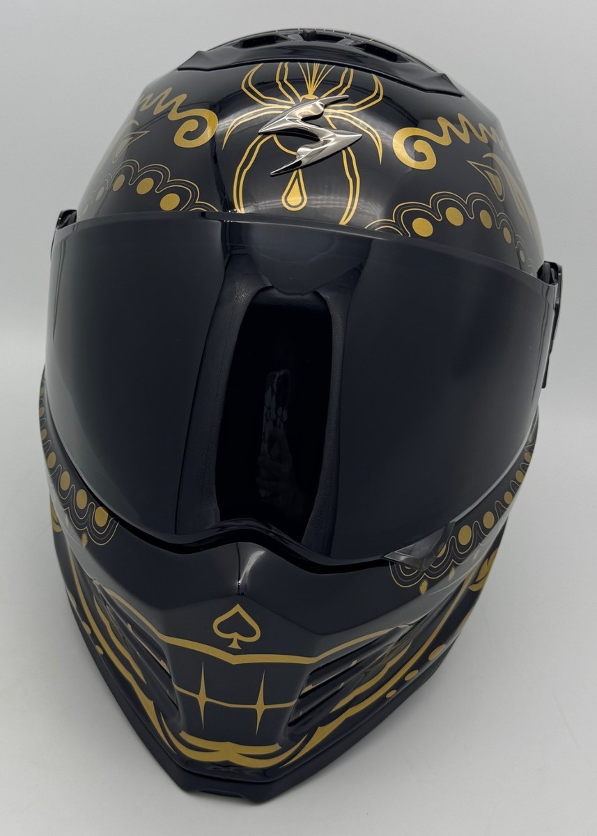 SCORPION EXO COVERT X ヘルメット ブラック/ゴールド Scorpion EXO Covert FX El Malo Helmet Gold/Gloss Black XL | eBay