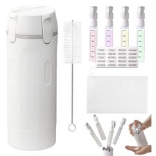 4 in 1 Travel Dispenser, Refillable Leak Proof Travel Bottle Set White 