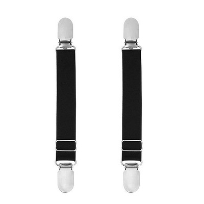 erioctry 1 Pair Adjustable Elastic Stocking Clip Suspender Large, Black 