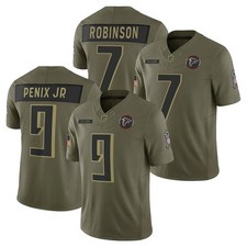 NWT Men's Falcons Olive 2025 Salute to Service Limited Stitched Jersey