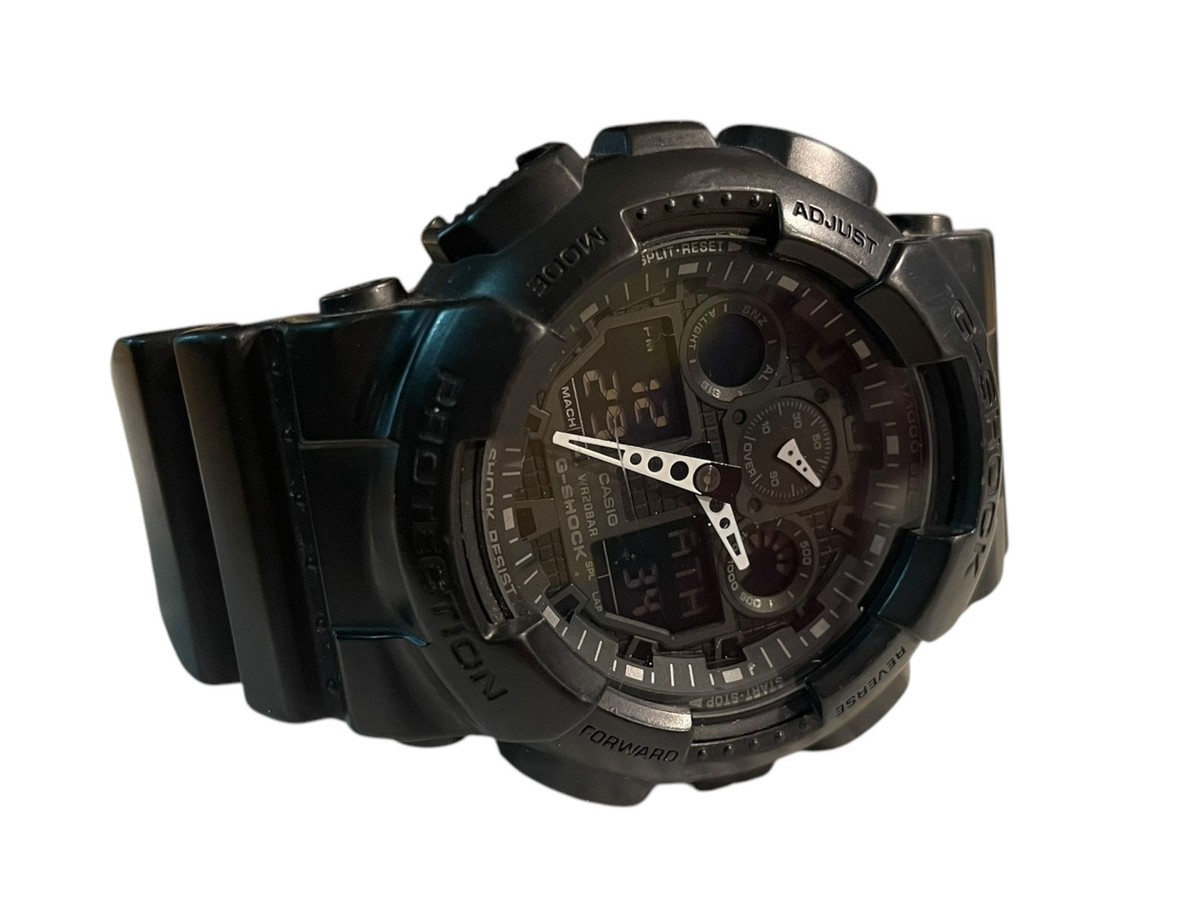 CASIO G-SHOCK GA-100 Mod 5081 Black Resin Quartz Digital Analog Watch View 6