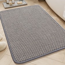 AMOAMI Chenille Bath Mat Super Absorbent Bathroom Mat Quick Dry Bath Mats for Ba
