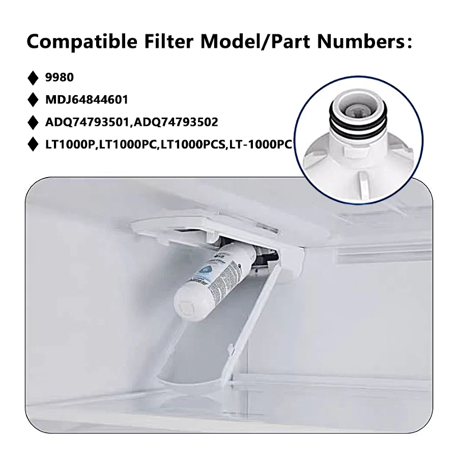 PACK de 4 filtros de agua helada para refrigerador para LG LT1000P ADQ747935 nuevos Foto 3 de 4