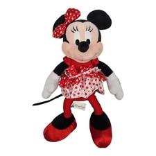 Peluche de Minnie Mouse de los parques de Disney 11" rojo a lunares tutú recuerdo de Disney nuevo con etiquetas