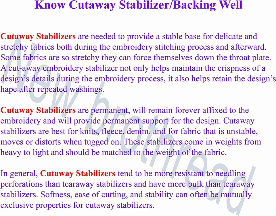 Cut Away Machine Embroidery Stabilizer Backing 15" X 25 Yd Roll - Medium Weight - Image 3 of 4
