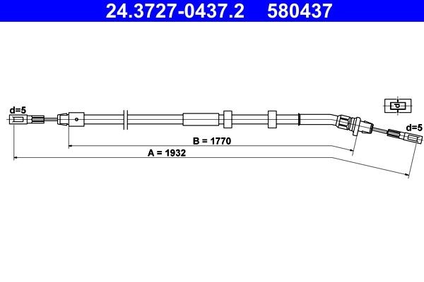 Ate Seilzug, Feststellbremse 24.3727-0437.2 FüR MERCEDES-BENZ-image