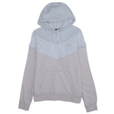 Nike Damen Grau Beige Pullover Hoodie Medium Fleece Sweatshirt