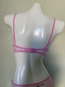 Victoria's Secret PINK Wink Push Up Bra & Cheeky Panty Set Pink Black Butterfly