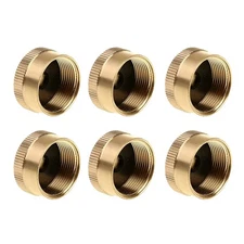 6Pack Solid Brass Propane Bottle Caps Cover Kits For 1 LB Gas Tank Cylinder Seal
