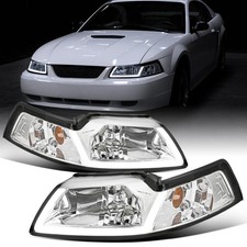 1999-2004 Ford Mustang Led Running Tube Lights Headlights Chrome Assembly 1999-2004 Ford Mustang Led Running Tube Lights Headlights Chrome Assembly
