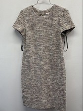 Calvin Klein Women's Multicolor Textured Tweed Short Sleeve Sheath Dress Sz 4