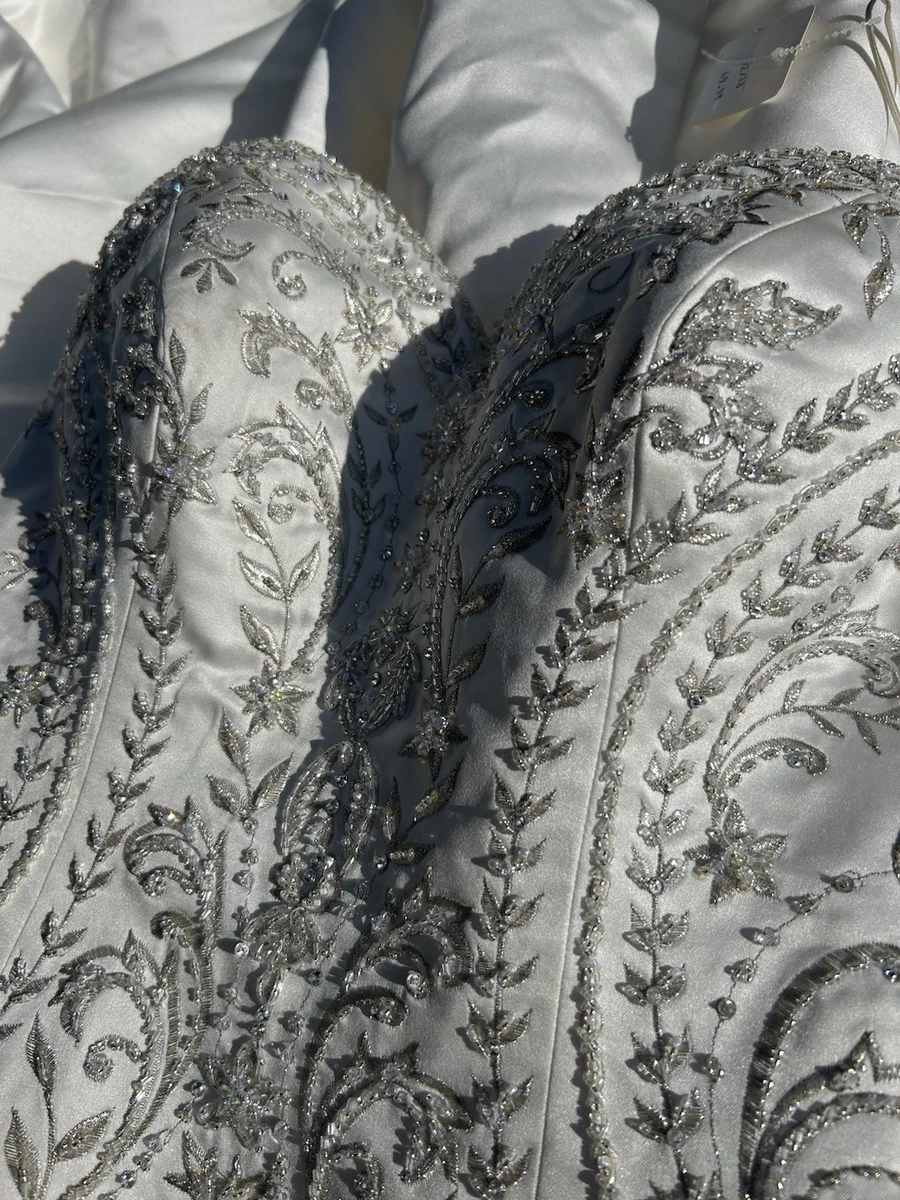 grey satin wedding dress Simple grey wedding dress made of natural silk
