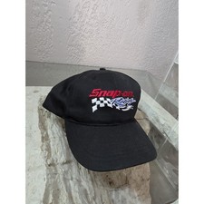 Vtg Snap-On Tools Racing Ball Cap Hat Black Checkerboard SnapBack Excellent