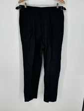 NEW! Todd Snyder 100% Linen Pants Mens 34x31 (Actual) Black Gurkha Trousers J9