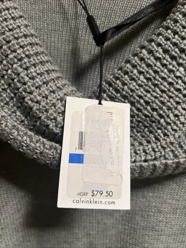 Женский свитер Calvin Klein с коровьим вырезом серый размер XL - Изображение 3 из 3