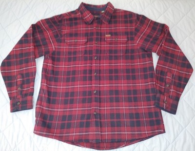 Orvis Classic Collection Jacket Men XL Red Black  Plaid Flannel Shirt