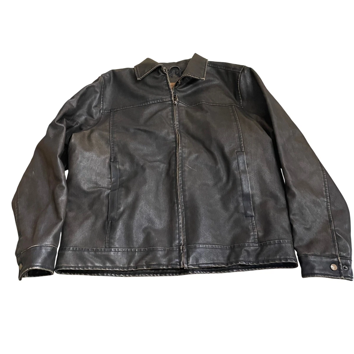 Arizona Jeans Faux Leather Outer Shell Brown Coats, Jackets
