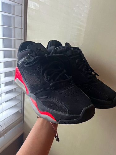 Jordan Nike Air Unisex Kids Low Top Sneaker DA8032-006 Black Red Gray 6.5